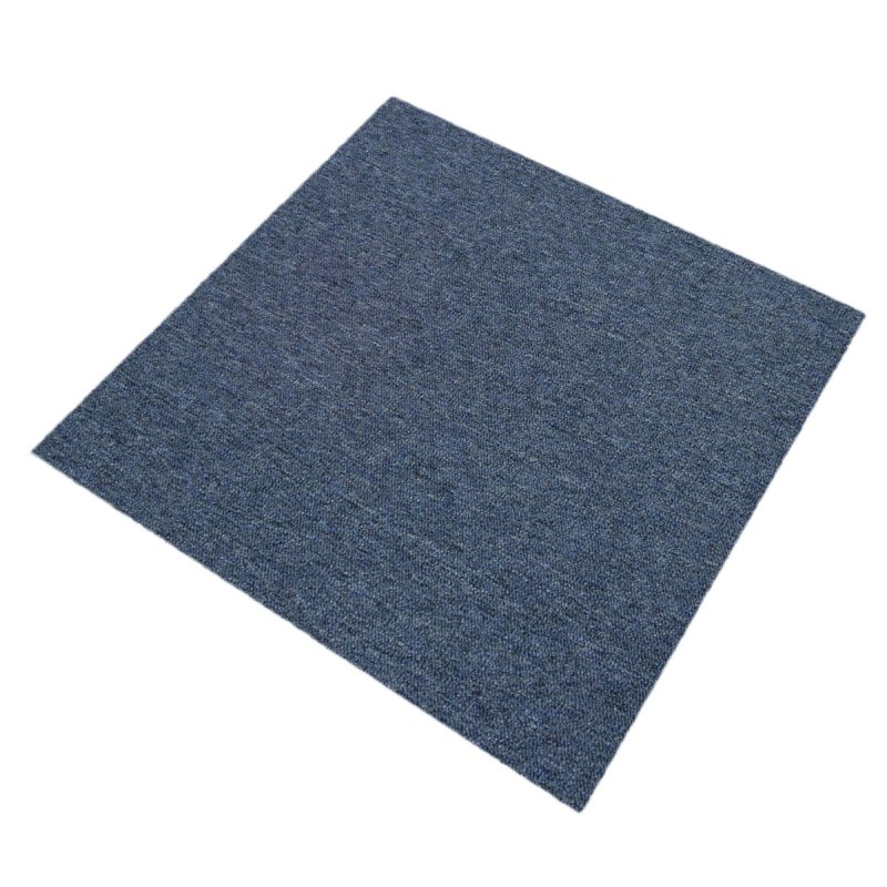 Carpet Tiles 40 x Charcoal Black & Storm Blue 10 Metres Squared Heavy-Duty Commercial Hard-Wearing Domestic Flooring Premium Office Home 50cm x 50cm MonsterShop
