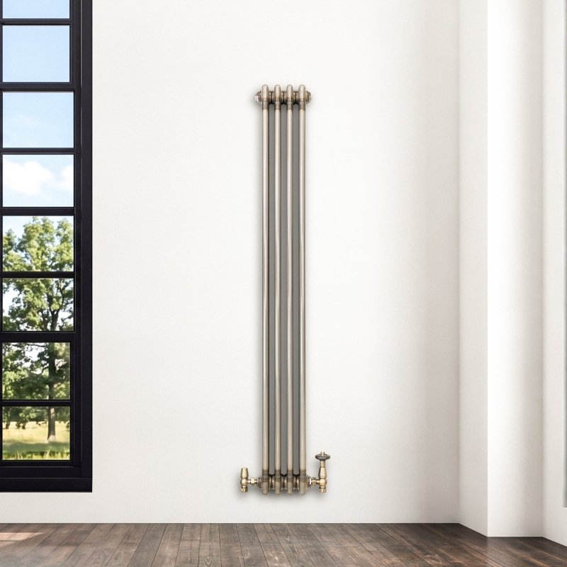 Traditional 3 Column Radiator - 1500 x 200mm - Raw Metal