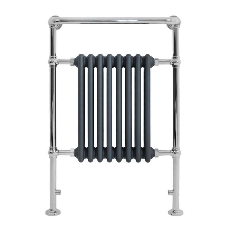 Traditional Heated Towel Rail Radiator - 950mm x 660mm - Anthracite Grey