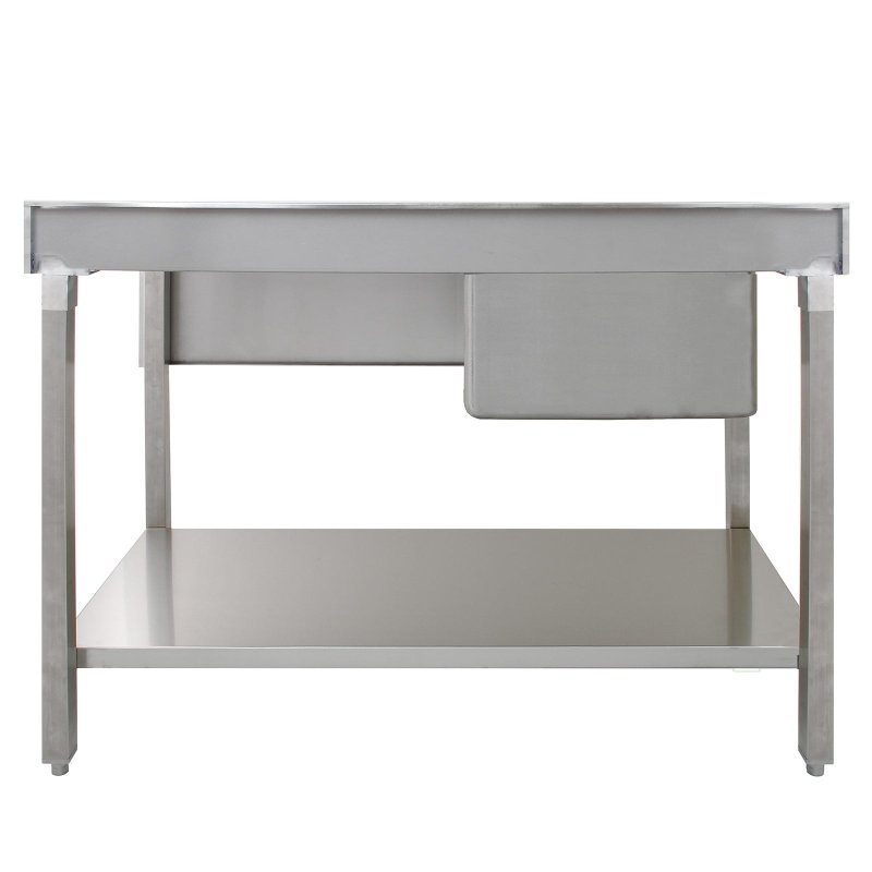 KuKoo Commercial Kitchen Catering Sink, Stainless Steel, Right Hand Drainer, 1.0 Bowl, 120cm Wide