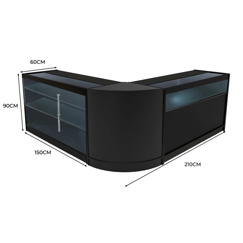 Triton LED Shop Counter Set K1500, B1500 & CM60 - Black