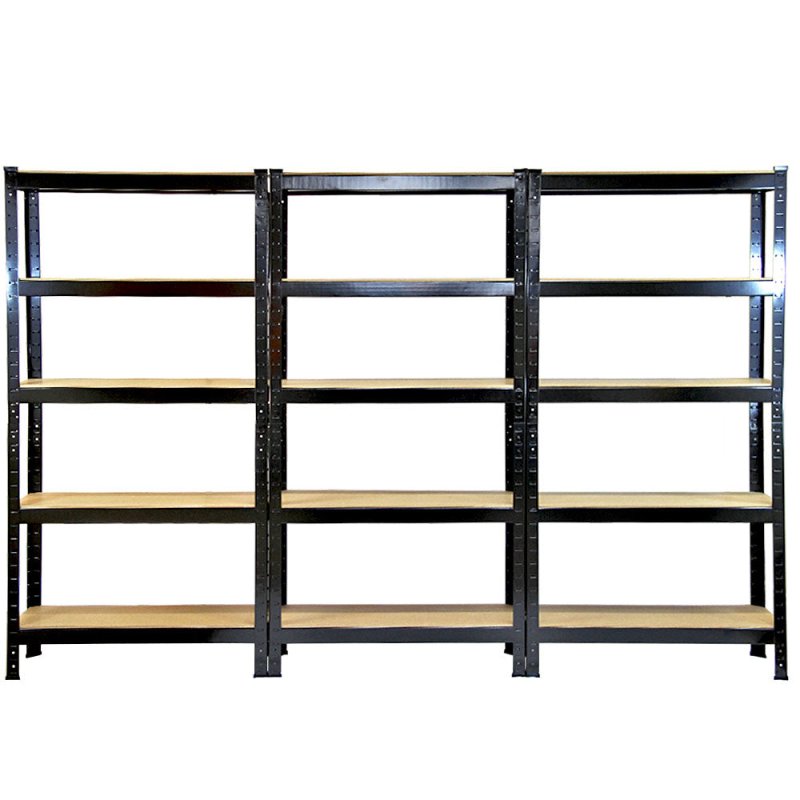 6 Monster Racking T-Rax Garage Storage Racks Heavy Duty Shelving Unit, Black, 75cm x 150cm x 30cm