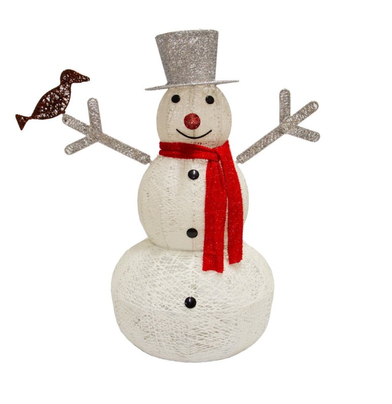 89 cm Light Up Snowman Outdoor 100 Cool White LED 6h/18h timer 12m clear cable