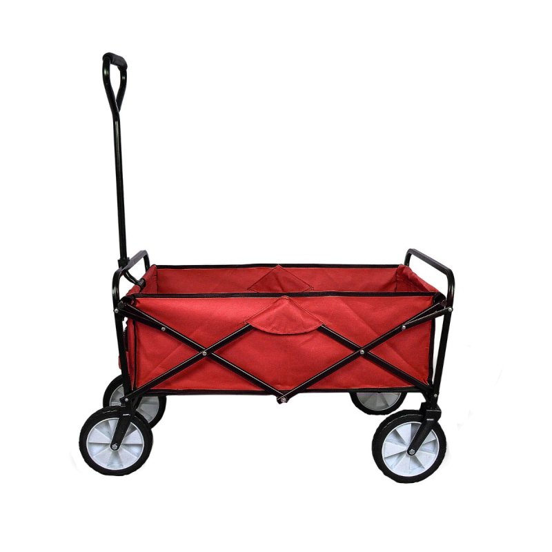 Foldable Garden Cart Pull Wagon Heavy Duty Trolley Utility Wheelbarrow Trailer Wheels Collapsible Folding Transport