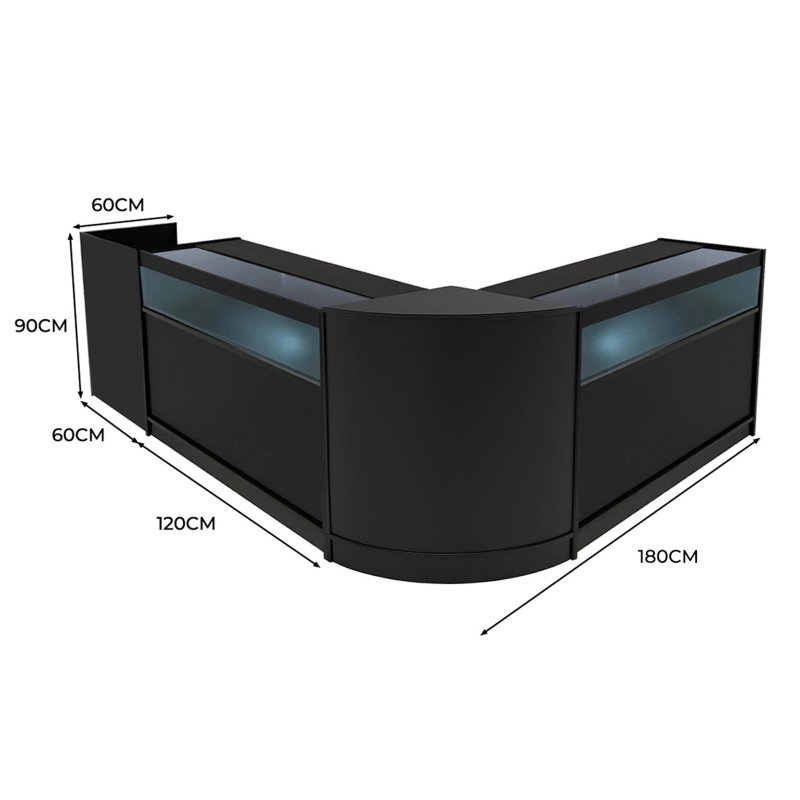 Luna LED Shop Counter Set CM60, TB60 & 2 x B1200 - Black