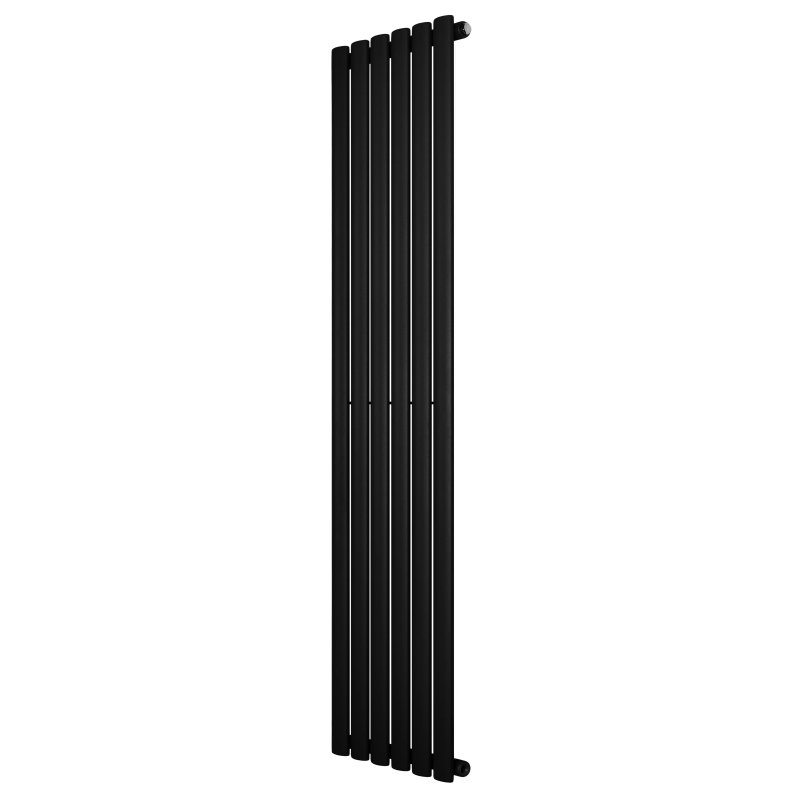 Oval Single Column Radiator - 1600 x 360mm - Black