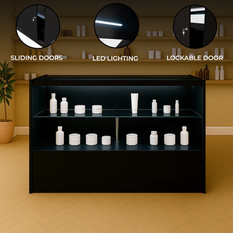 LED Retail Shop Counter C1500 - Black