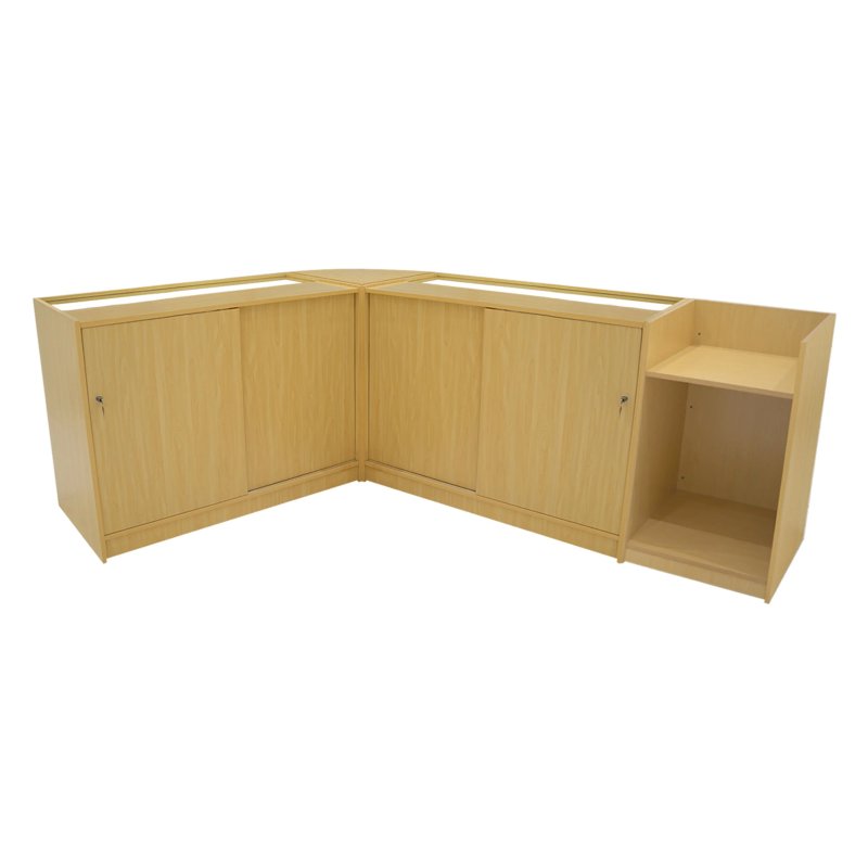 Luna LED Shop Counter Set CM60, TB60 & 2 x B1200 - Maple