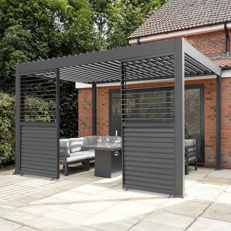 Anthracite Aluminium Pergola Shutter Panel - 92cm Wide