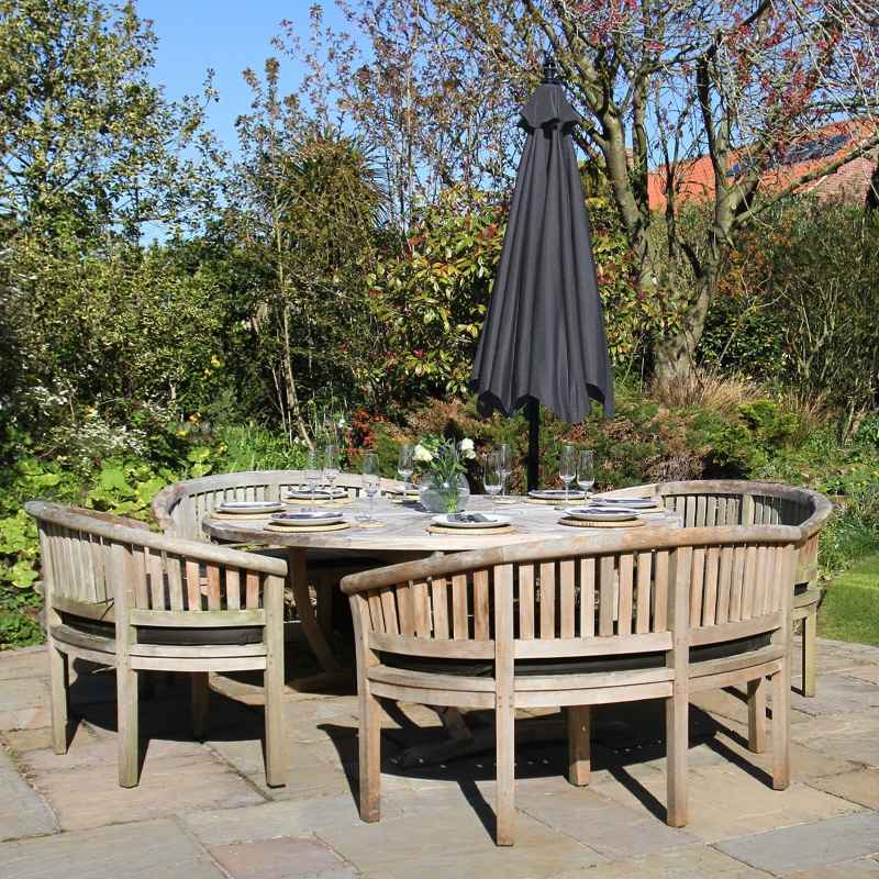 3m Cantilever Garden Parasol Banana Hanging Umbrella Winding Crank Shade Patio Outdoor Sun Shade Tilt UV Protection | Grey Square Base