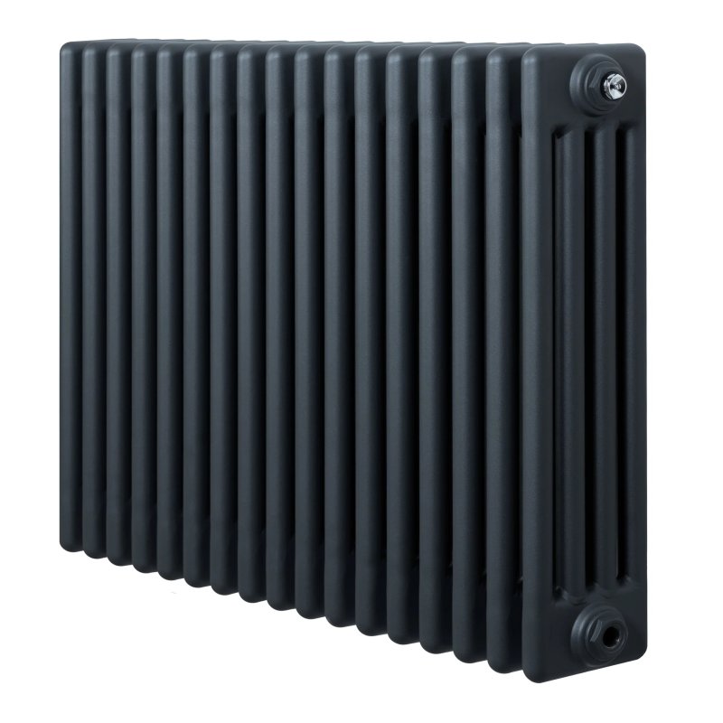 Traditional 4 Column Radiator - 600 x 785mm - Anthracite Grey