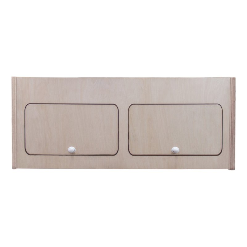 Campervan Overhead Cabinet 2 Door Top Locker Central Divider Camper Van Furniture Storage Lightweight Solid Birch Plywood Unpainted Soft Close Hinges Push Button Locks Pre Drilled Holes Fixing Kit