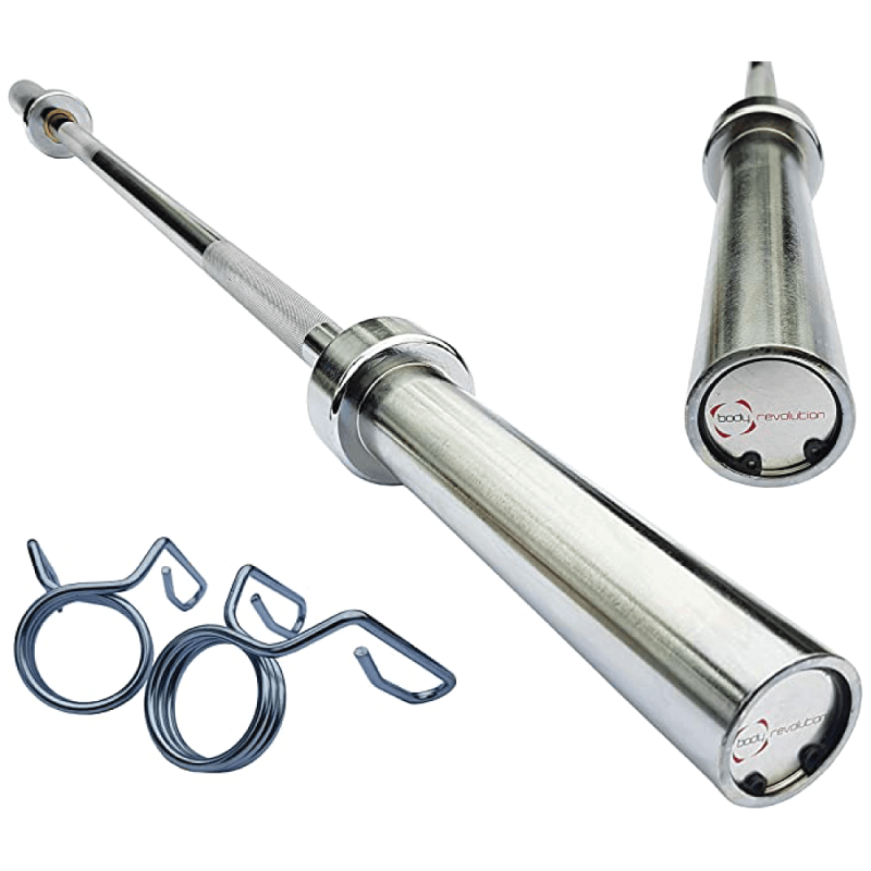 Body Revolution Olympic Barbell Bar 7ft 250KG Weight Capacity, Rotating Sleeves, Knurled Grip, Compatible with 2 Inch Plates
