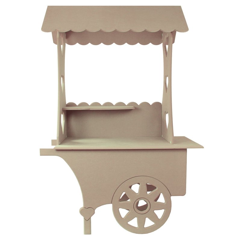 KuKoo Candy Cart Bundle, Wedding Favours Sweet Stalls Birthday Christening, MDF Table Wood Stand