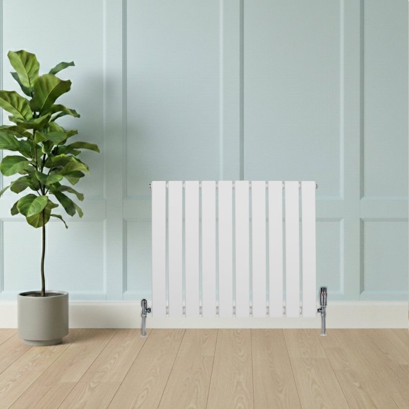 Flat Single Column Radiator - 600 x 700mm - White