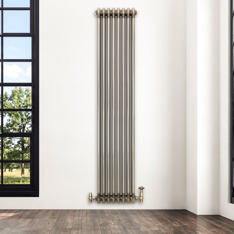 Traditional 3 Column Radiator - 1800 x 380mm - Raw Metal