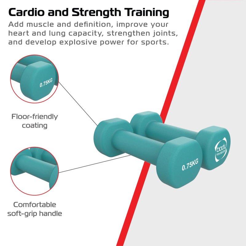 2 x 0.75KG Neoprene dumbbells