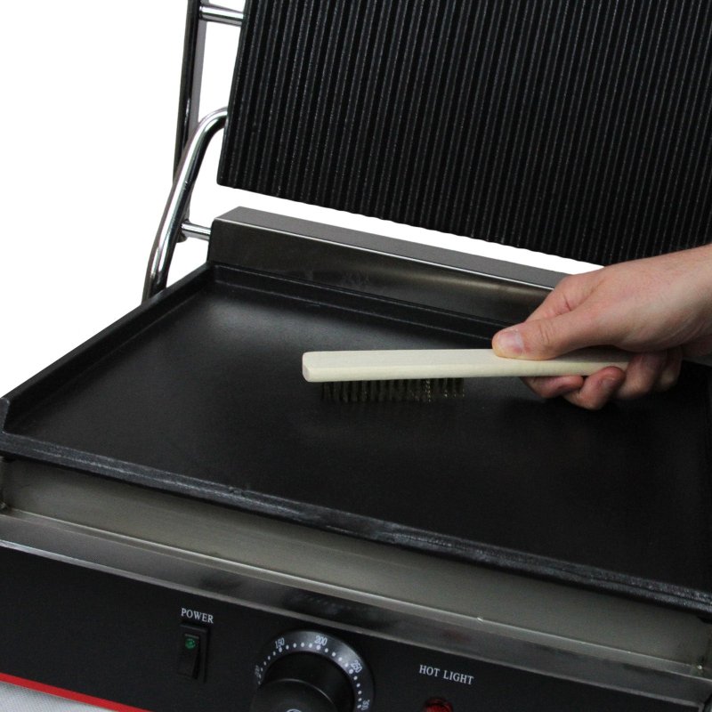 KuKoo Grooved / Flat Panini Press Ribbed Contact Grill Toaster Sandwich Maker Commercial Catering Machine
