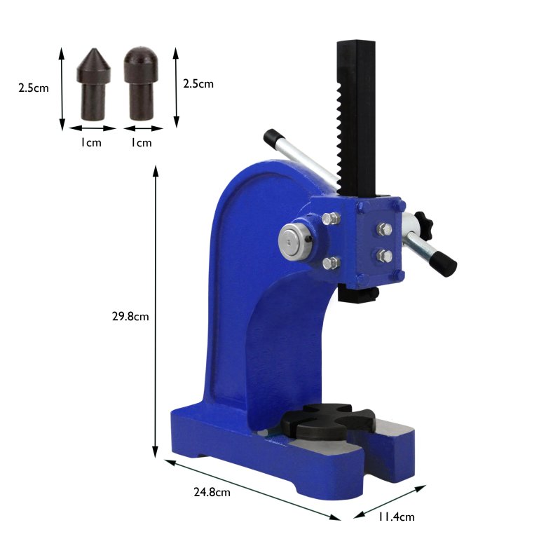 T-Mech Arbor Press Heavy Duty Workshop Bearings Lever Punch Manual Press Arbour Metalwork Pressing 1T