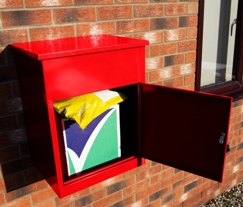 Parcel Post Box Lockable Wall Mounted Secure Large Outdoor Letter Smart Mail Drop Box Weatherproof Galvanised Steel | 5 Keys | 580 x 460 x 360mm