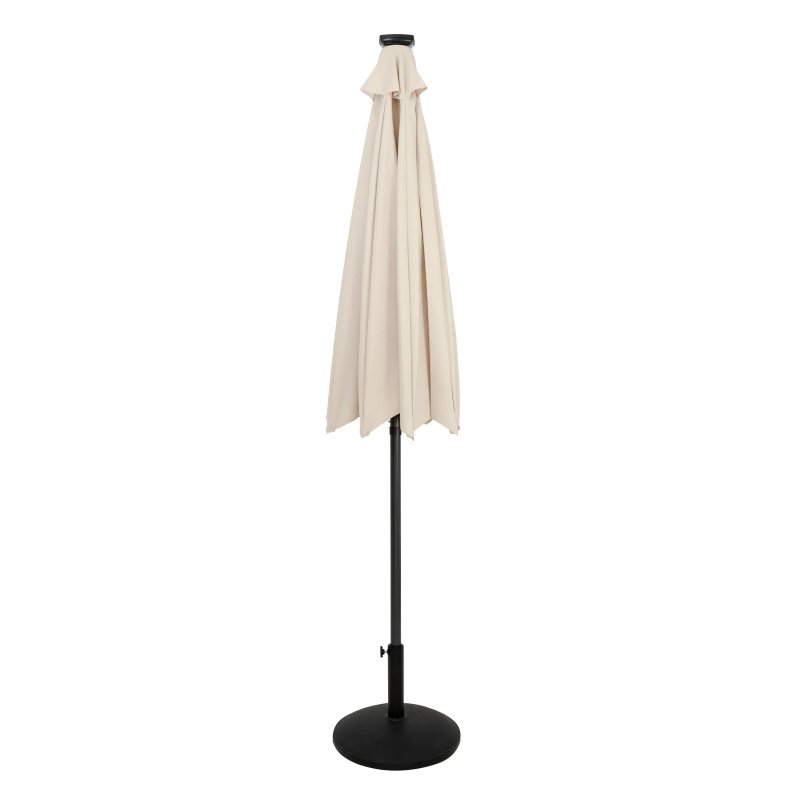 LED Tilt Parasol 2.7m With Tilt Base - Cream