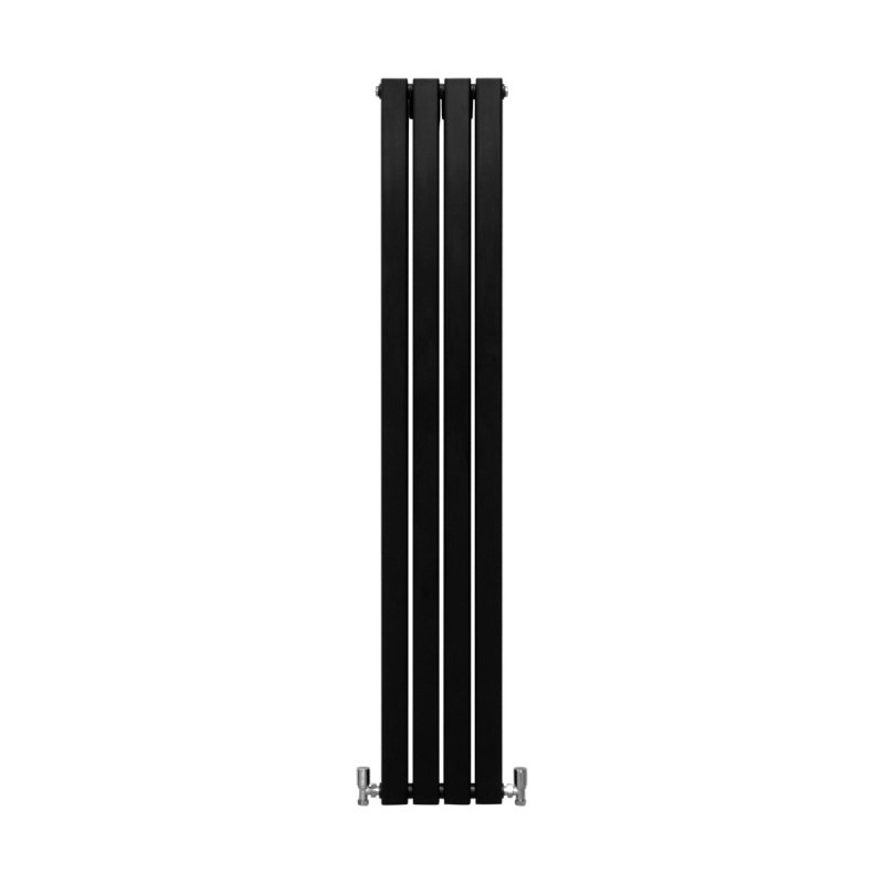 Designer Radiators 160 x 28cm Flat Panel Modern Central Heating Matt Black Vertical Column Double Panel Wall Mounted Slimline Kitchen Living Room Bathroom Commercial Cleaning Brush & Fixing Kit