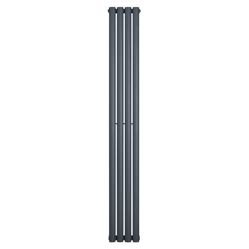 Oval Single Column Radiator - 1800 x 240mm - Anthracite Grey