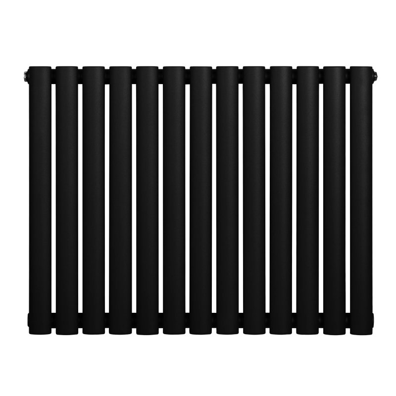Oval Single Column Radiator - 600 x 780mm - Black