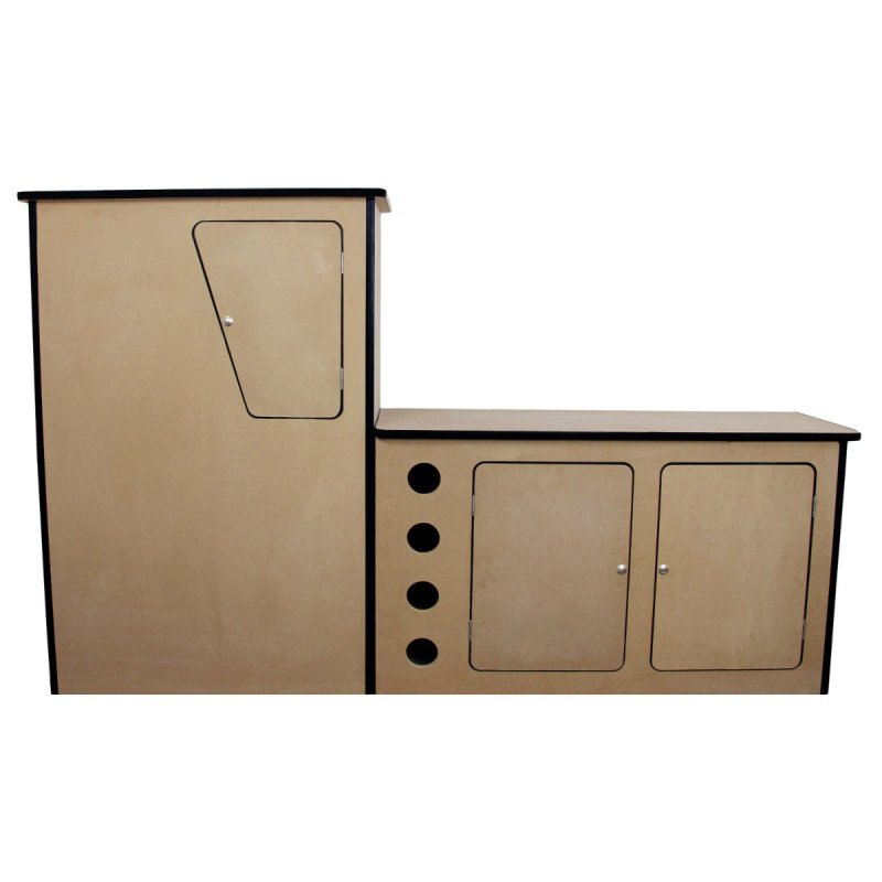 Camper Van Kitchen Furniture Motorhome Unit Pod for VW T4 LHD Transporter Built in Campervan Caravan MDF Storage Cupboards Wardrobe with 4 Space Wine Rack & Aluminium Rail Pre-Drilled Fixing Holes