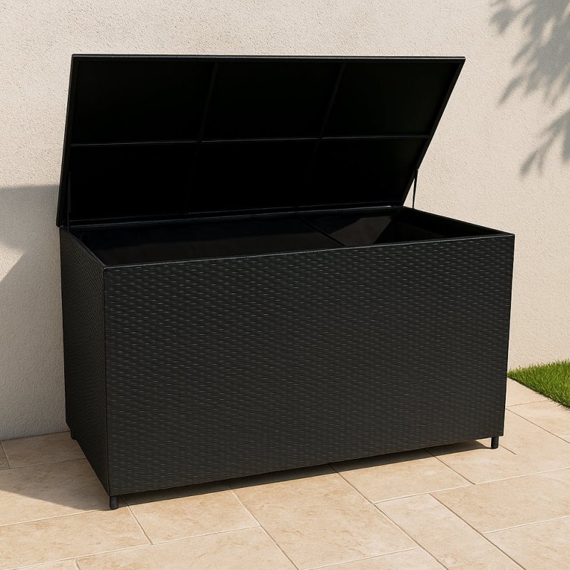 Rattan Cushion Storage Box 996L - Black