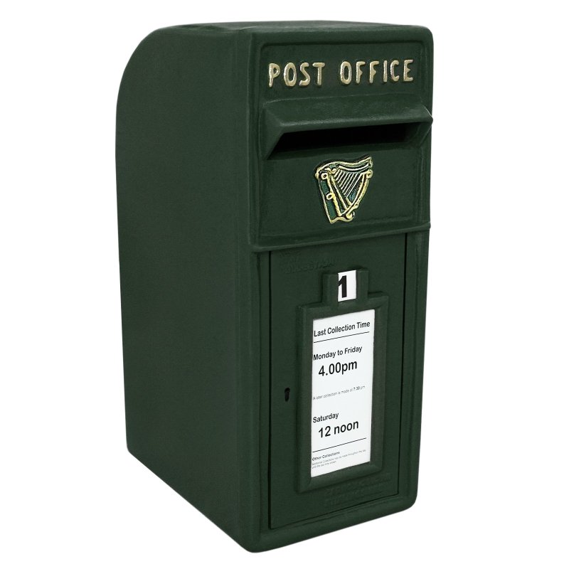Royal Mail Post Box Irish Cast Iron Wall Mounted Royal Mail Wedding Authentic Pillar Replica Lockable Post Office Letter Box Green