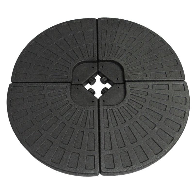 Monster Shop Dark Grey Fan Cantilever Parasol Base Garden Patio Outdoor Umbrella Weight Stand Sand Water Filled Garden Furniture 100cm x 100cm x 7cm