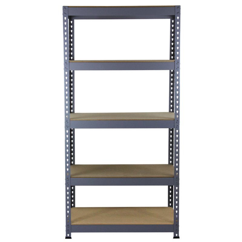 Garage Shelving Storage 5 Tier Heavy Duty Racking 200kg/shelf, Q-Rax Grey 90cm x 182.5cm x 50cm
