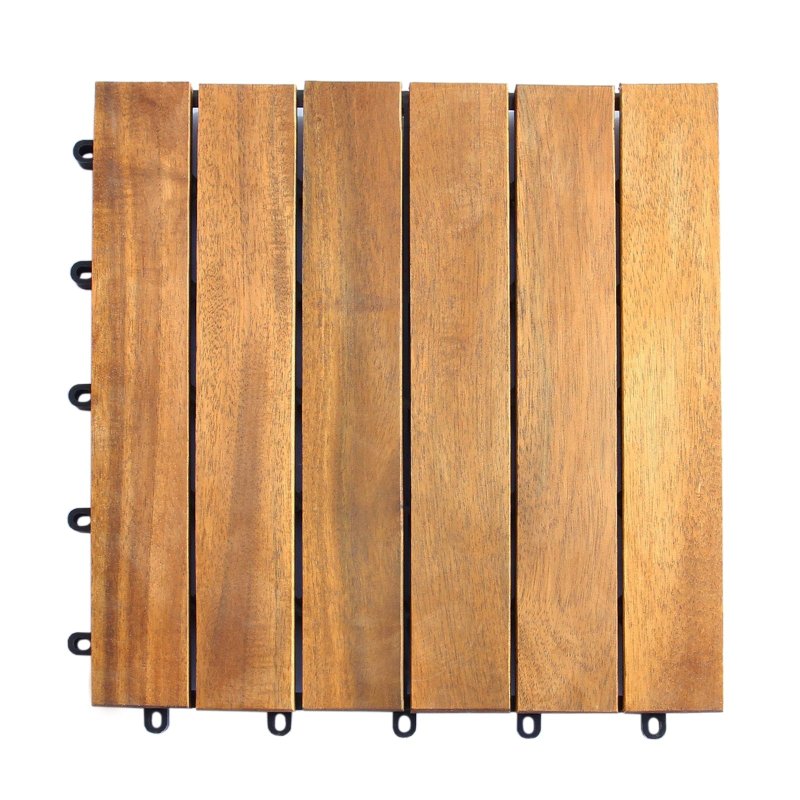 Decking Tiles Wooden Interlocking Boards Square Garden Patio Balcony Roof Terrace Hot Tub Flooring Acacia Wood Deck Tile Flooring