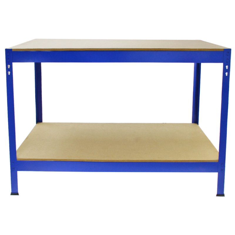 Q-Rax Garage Heavy Duty Steel Shed / Metal DIY Workbench, Workshop Table Work Bench Blue