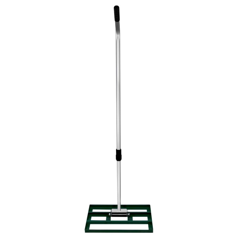Lawn Leveller 50cm x 32cm Levelling Rake Lute Heavy Duty Lightweight Galvanised Steel Aluminium Green 1.2 - 1.9m Extendable Handle Easy Grip Landscaping Garden Tool Grass Soil Artificial Turf Compost