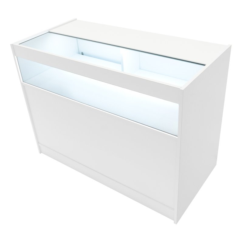 Harmonia LED Shop Counter Set B1200, C1200 & LM60 - White