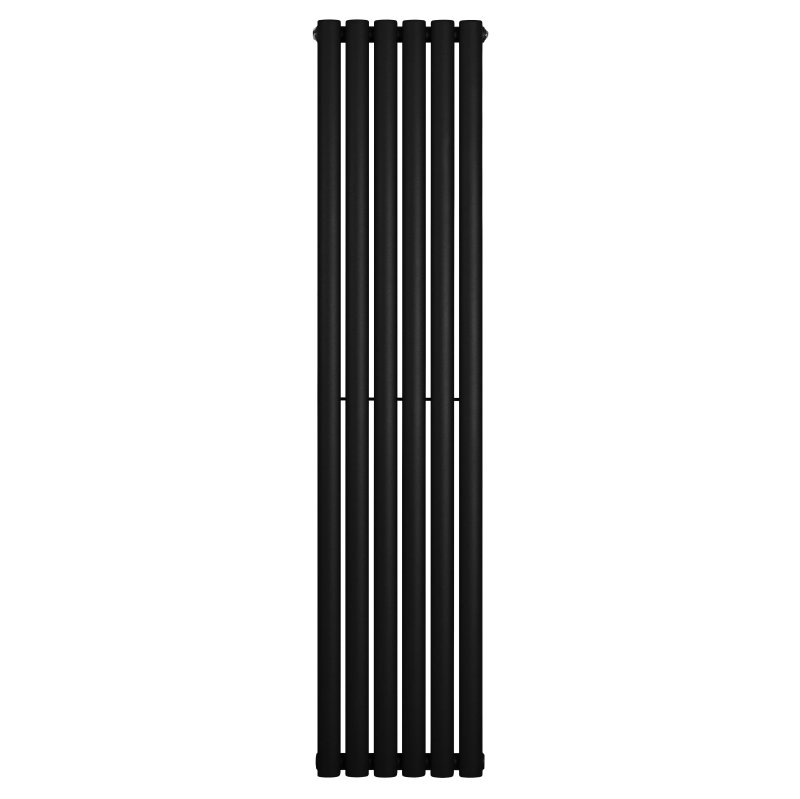 Oval Single Column Radiator - 1600 x 360mm - Black