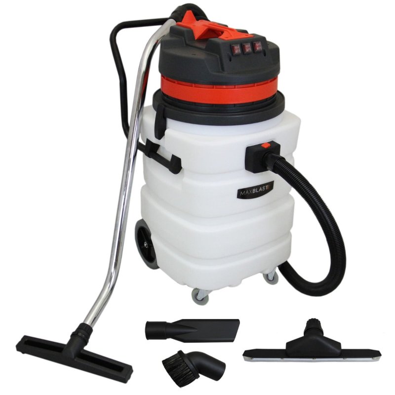 MAXBLAST Industrial Wet & Dry Vacuum Cleaner & Attachments, Powerful 3000W, 90 Litre, Stainess Steel