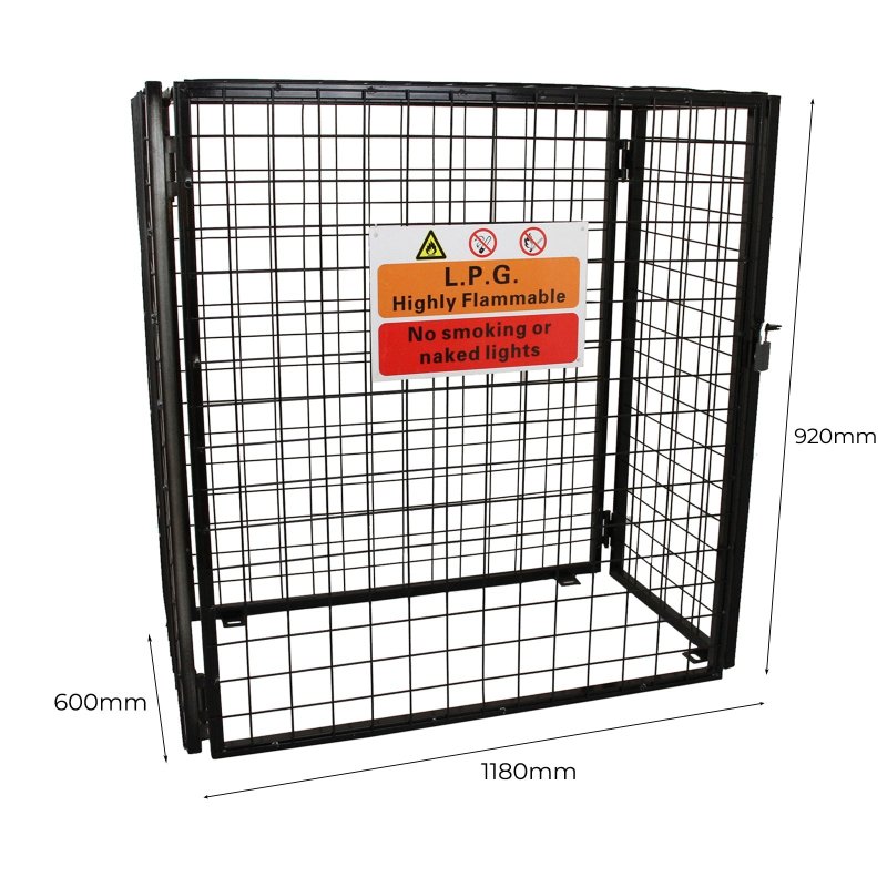Gas Bottle Collapsible Cylinder Bottle Storage Security Galvanised Powder Coated Steel Mesh Cage 920mm