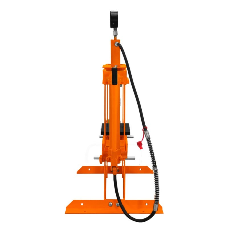 Hydraulic Shop Press 10 Ton Tonne 10,000kg Bench Mount Heavy Duty Steel Detachable Pressure Gauge Hand Pump Adjustable 180-335mm Vertical Work Area Workshop Garage FREE Tool Set 8 Mandrels & 1 Adapter