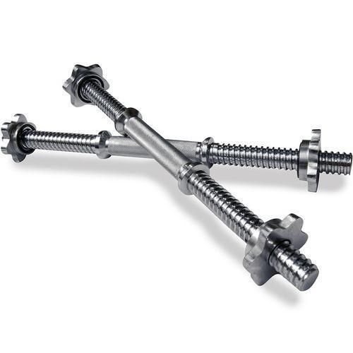 1 Inch Dumbbell Bars (Pair) - Stainless Steel, Cambered Handles, Chrome