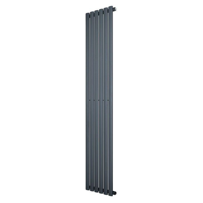 Oval Single Column Radiator - 1800 x 360mm - Anthracite Grey