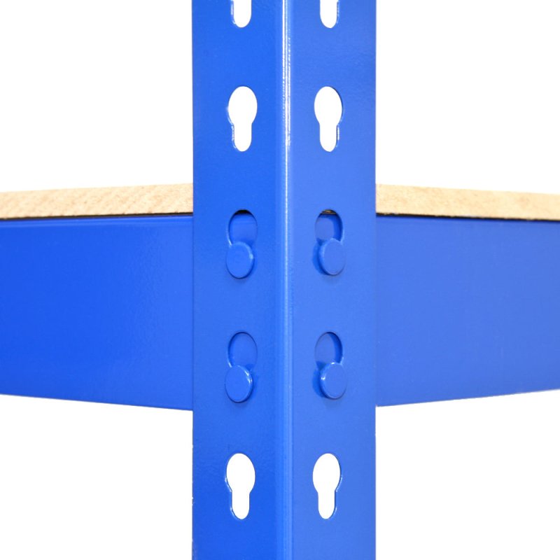 Q-Rax 120 cm Garage Shelving Storage Unit / Racking 5 Tier Bay / Boltless Warehouse Shelves, Blue