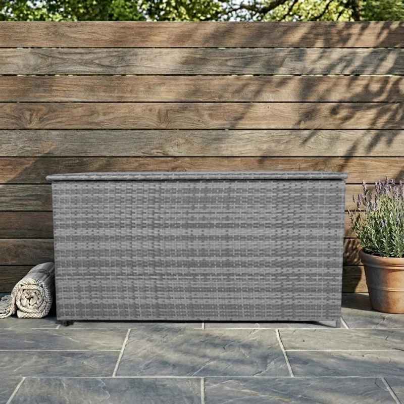 Rattan Cushion Storage Box 700L - Grey