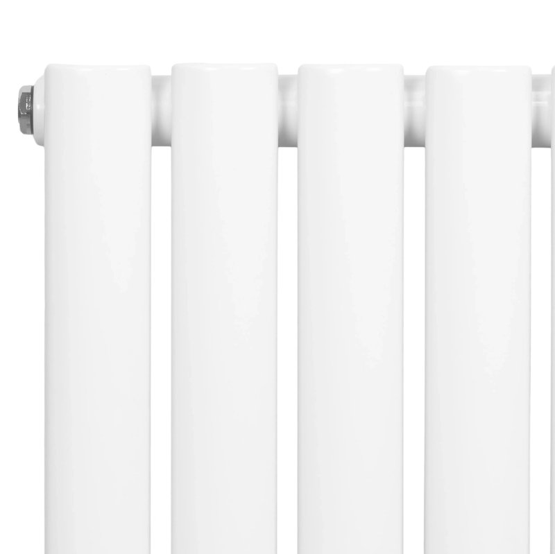 Oval Single Column Radiator & Valves - 1600mm x 600mm - White