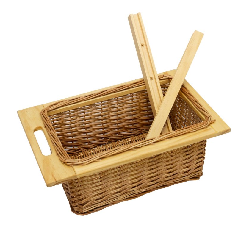 3 x Pull out Wicker Basket Drawer 400mm Kitchen Storage Solution Larder Base Unit Cupboard with Handle Rustic Beech Wood Farmhouse Style 100% Handmade Rattan FREE Fixing Kit Included