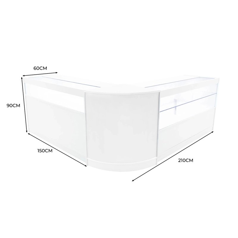 Adonis LED Shop Counter Set B1500, C1500 & CM60 - White
