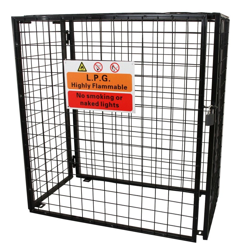 Gas Bottle Collapsible Cylinder Bottle Storage Security Galvanised Powder Coated Steel Mesh Cage 920mm
