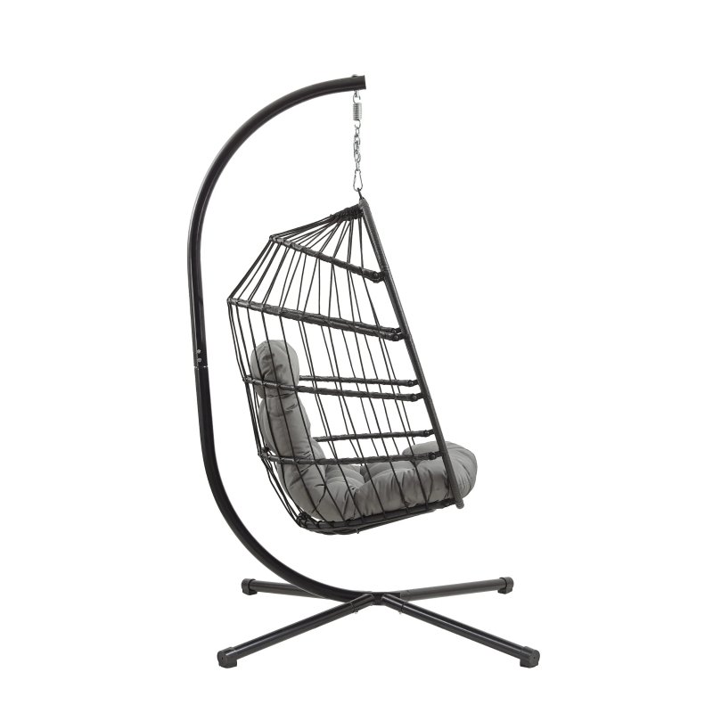 Rattan Hanging Egg Chair - Black